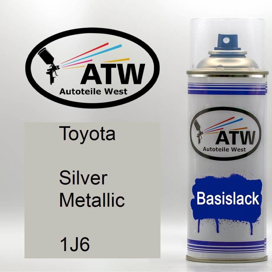 Toyota, Silver Metallic, 1J6: 400ml Sprühdose, von ATW Autoteile West.